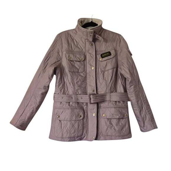 Barbour International Polarquilt Fleece Lined Quilted Jacket Size 10